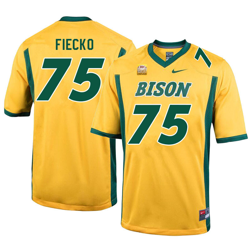 Men #75 Trevor Fiecko North Dakota State Bison College Football Jerseys Sale-Yellow - Click Image to Close